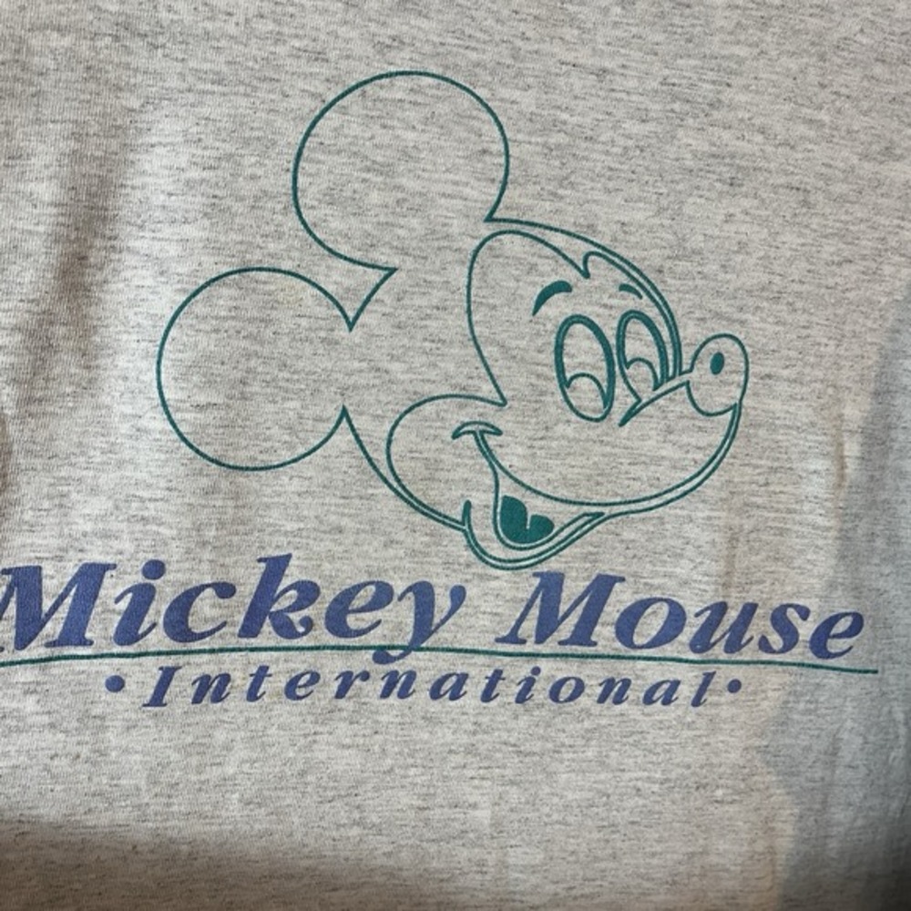 Vintage Micky Mouse International Disney Wear Heavyweight  Long Sleeve Grey  3XL